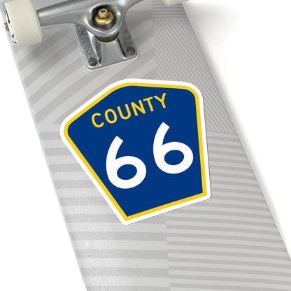 County 66 MN (Minnesota) (Road Sign) STICKER Vinyl Kiss-Cut Decal