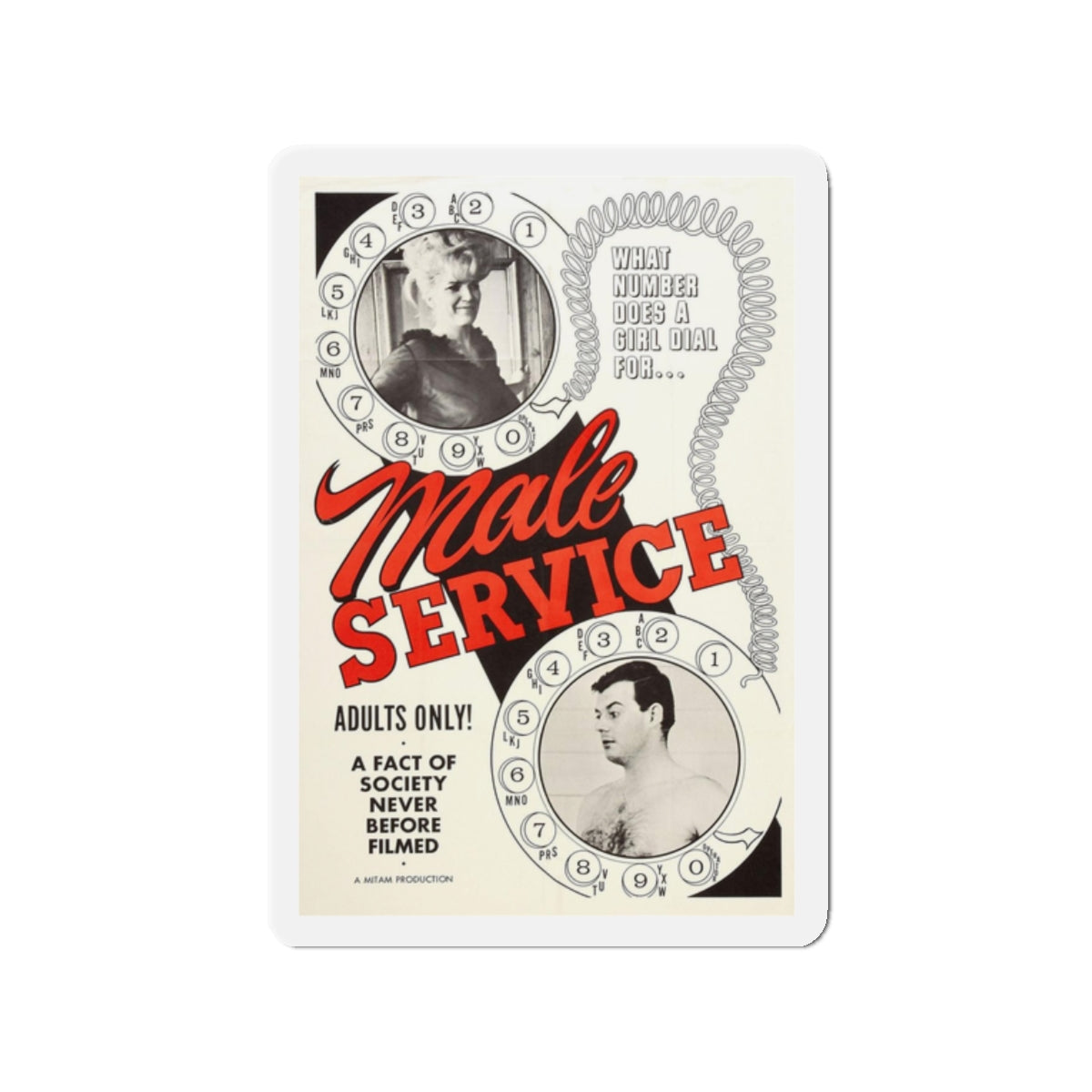 MALE SERVICE 1966 Movie Poster - Refrigerator Magnet