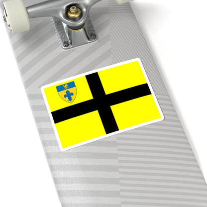 Flag of St David early with Diocese of Swansea and Brecon Shield in Canton (United Kingdom) STICKER Vinyl Kiss-Cut Decal
