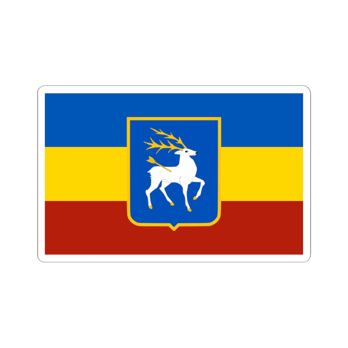Flag of the Don Republic with coat of arms (Russia) STICKER Vinyl Kiss-Cut Decal