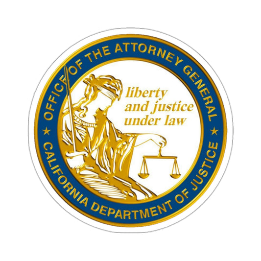 California Department of Justice v2 - STICKER Vinyl Kiss-Cut Decal-2 Inch-White-The Sticker Space