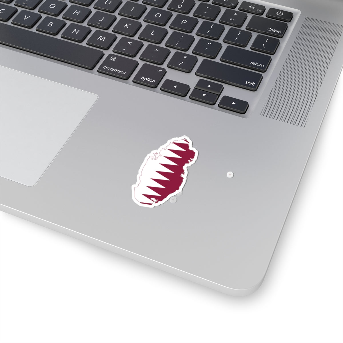 Flag-map of Qatar precise boundaries (Qatar) STICKER Vinyl Kiss-Cut Decal