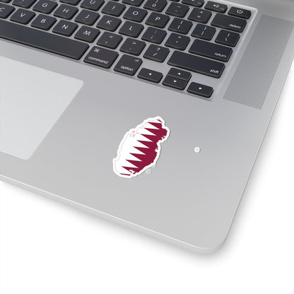 Flag-map of Qatar precise boundaries (Qatar) STICKER Vinyl Kiss-Cut Decal