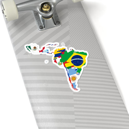 Flag map of Latin America (Costa Rica) STICKER Vinyl Kiss-Cut Decal