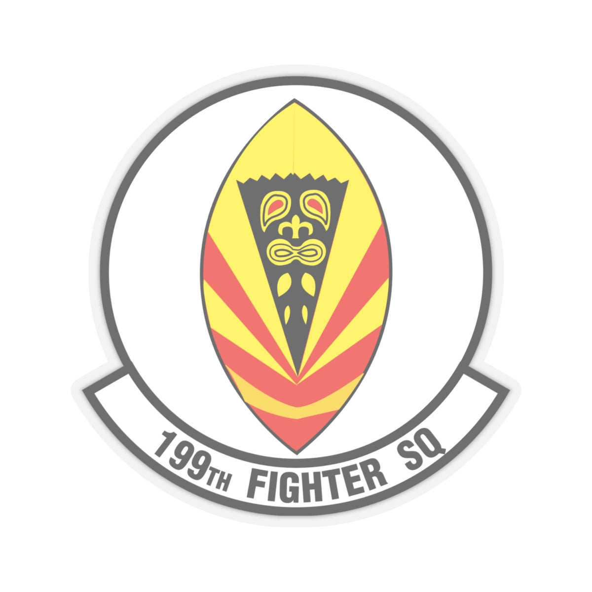 199 Fighter Squadron (U.S. Air Force) STICKER Vinyl Kiss-Cut Decal-4" × 4"-Transparent-The Sticker Space