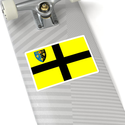 Flag of St David early with Diocese of Monmouth Shield in Canton (United Kingdom) STICKER Vinyl Kiss-Cut Decal