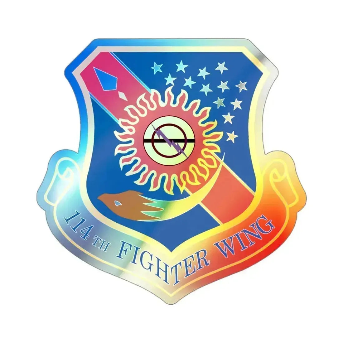114th Fighter Wing (U.S. Air Force) Holographic STICKER Die-Cut Vinyl Decal 3 Inch Holographic - The Sticker Space