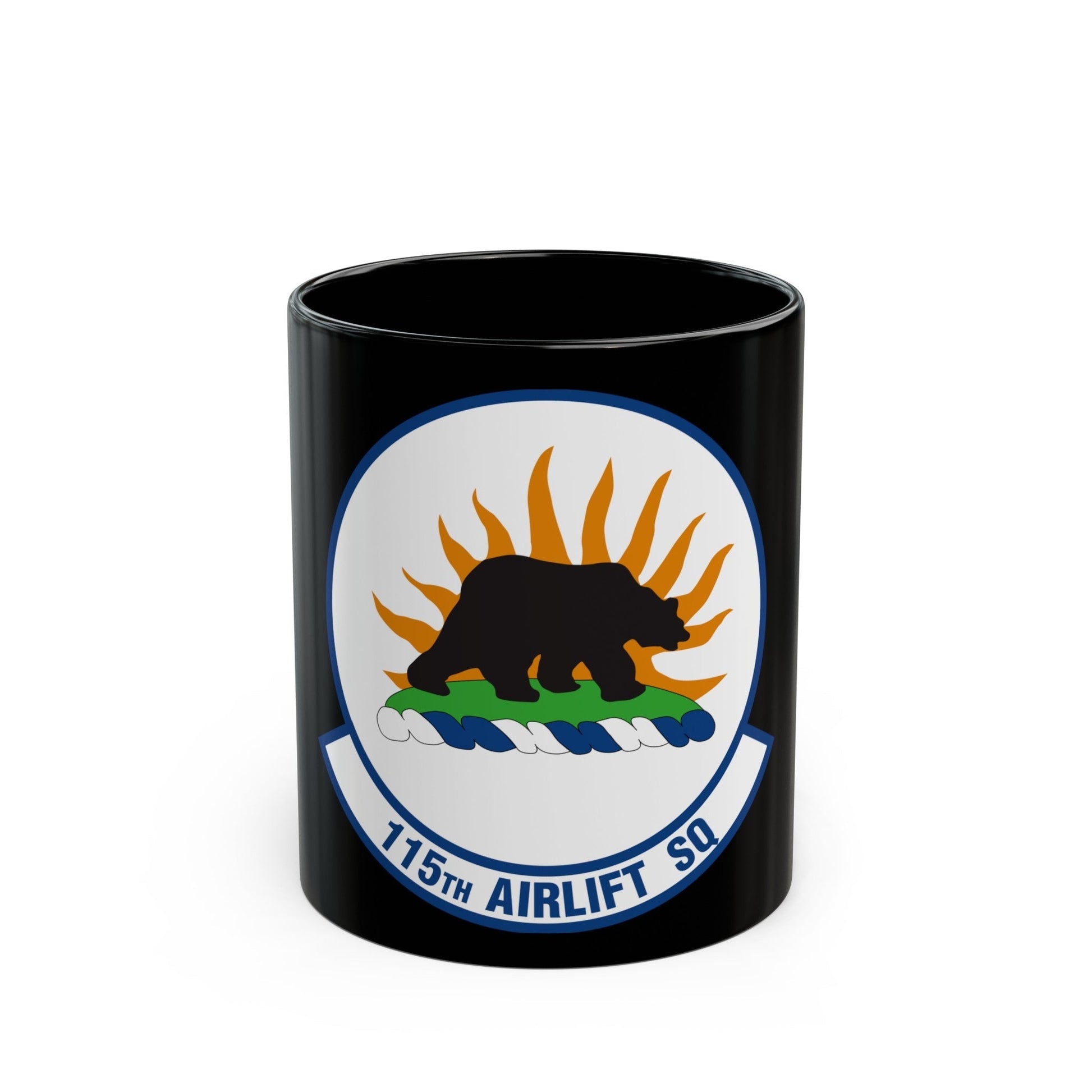 115 Airlift Squadron (U.S. Air Force) Black Coffee Mug-11oz-The Sticker Space