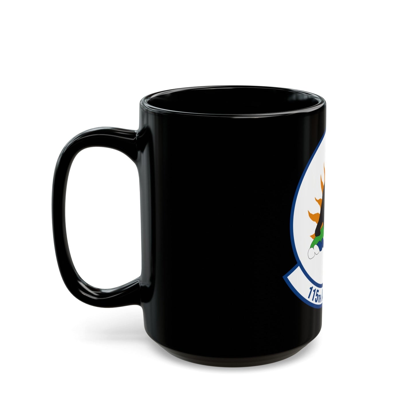 115 Airlift Squadron (U.S. Air Force) Black Coffee Mug-The Sticker Space