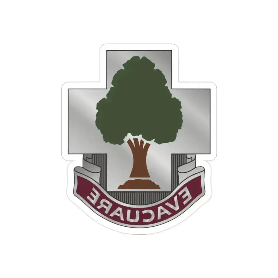 115 Field Hospital (U.S. Army) REVERSE PRINT Transparent Die-Cut STICKER 2 Inch Die-Cut Transparent - The Sticker Space