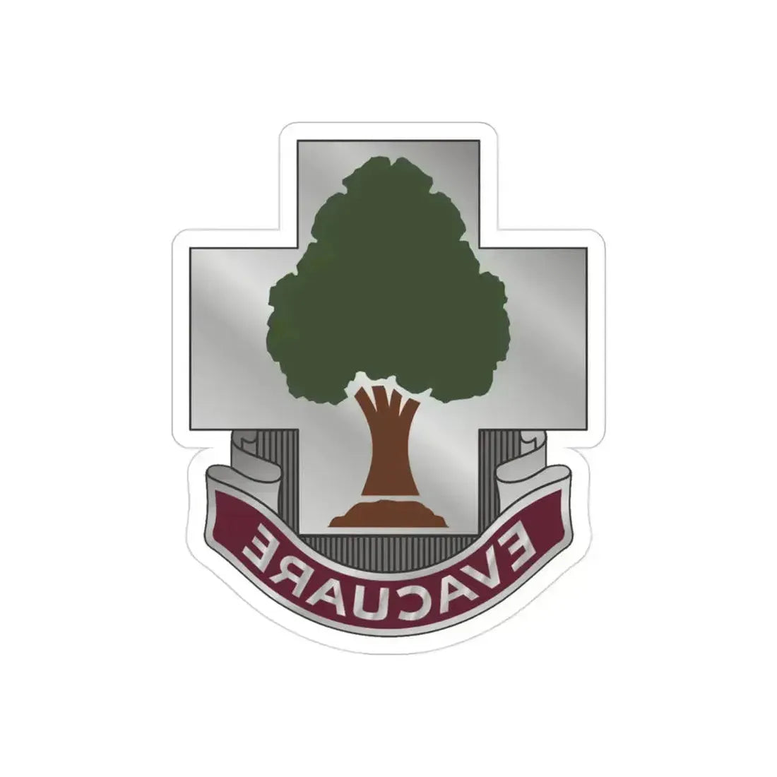 115 Field Hospital (U.S. Army) REVERSE PRINT Transparent Die-Cut STICKER 3 Inch Die-Cut Transparent - The Sticker Space