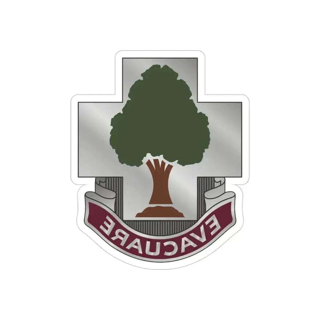 115 Field Hospital (U.S. Army) REVERSE PRINT Transparent Die-Cut STICKER 4 Inch Die-Cut Transparent - The Sticker Space