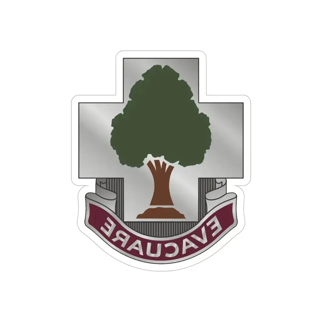 115 Field Hospital (U.S. Army) REVERSE PRINT Transparent Die-Cut STICKER - The Sticker Space