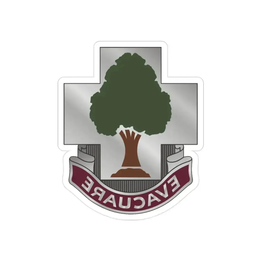 115 Field Hospital (U.S. Army) REVERSE PRINT Transparent Die-Cut STICKER - The Sticker Space