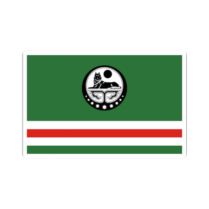 Flag of Chechen Republic of Ichkeria with Coat of Arms (Russia) STICKER Vinyl Kiss-Cut Decal