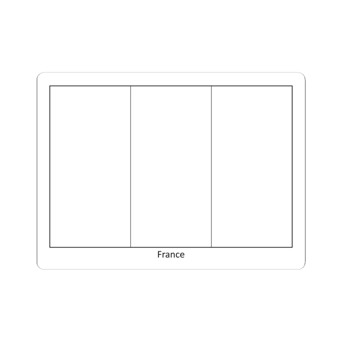Flag of France colouring page (France) STICKER Vinyl Kiss-Cut Decal