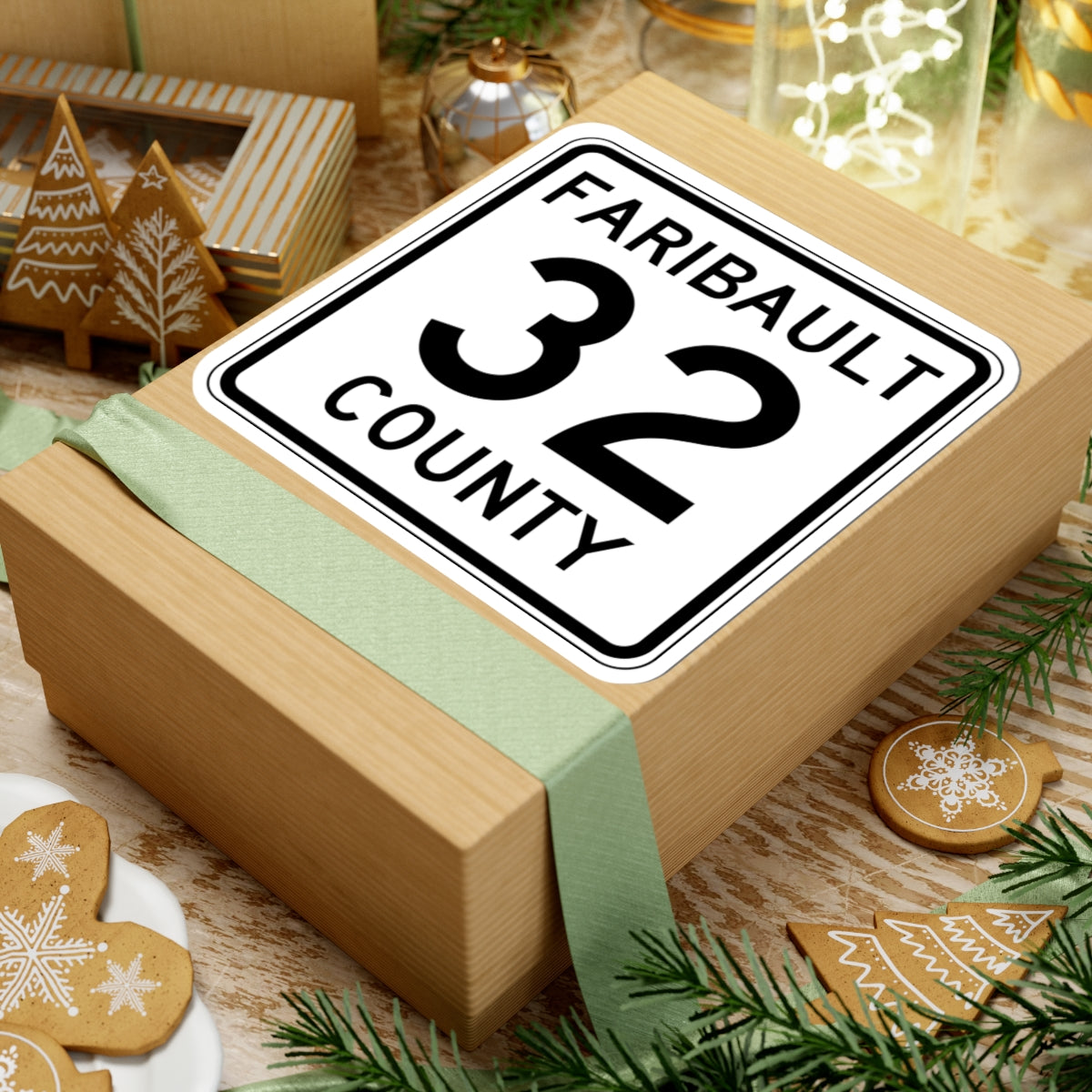 Faribault County Route 32 MN (Minnesota) (Road Sign) STICKER Vinyl Kiss-Cut Decal