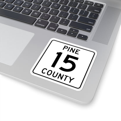 Pine County Route 15 MN (Minnesota) (Road Sign) STICKER Vinyl Kiss-Cut Decal