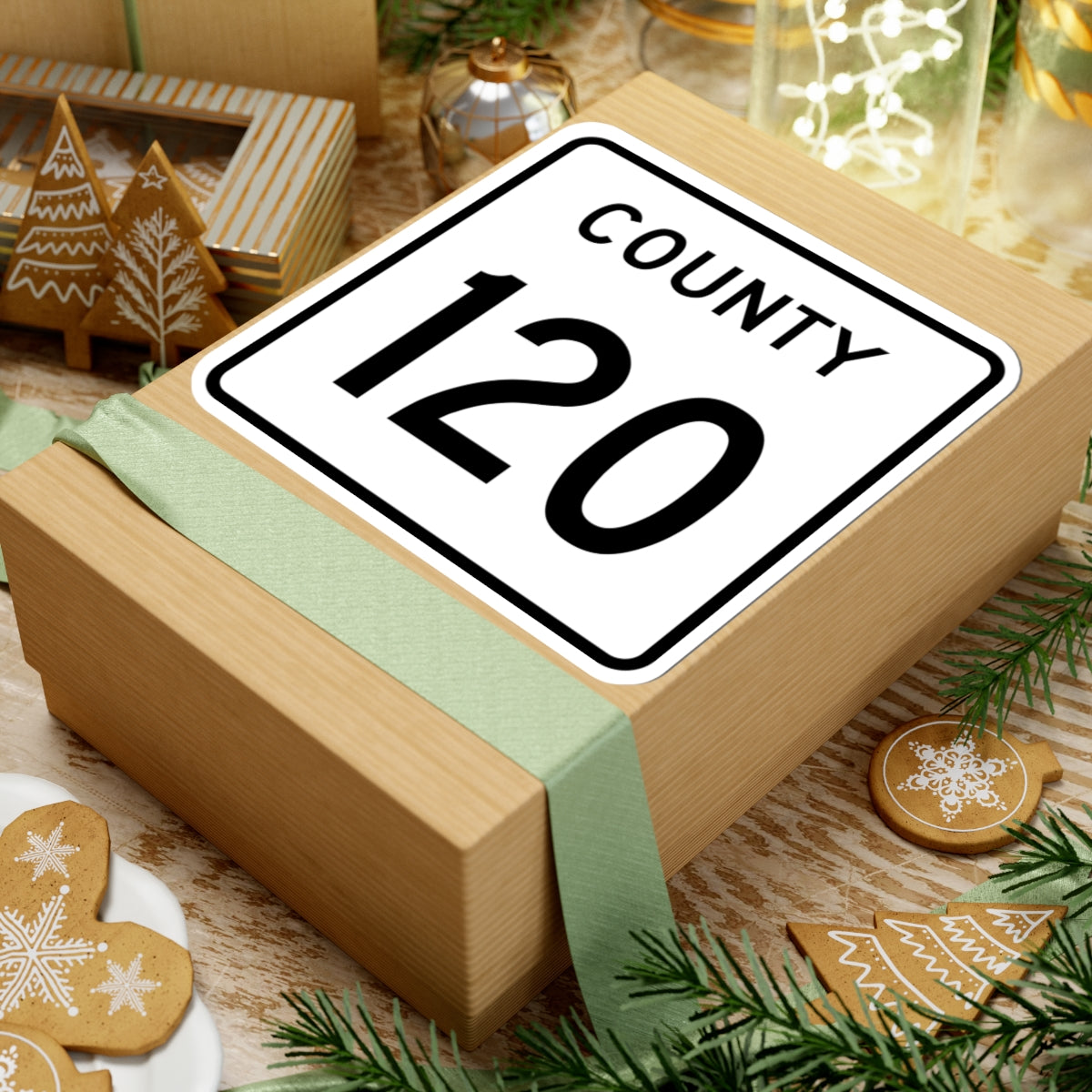 County 120 square (Minnesota) (Road Sign) STICKER Vinyl Kiss-Cut Decal