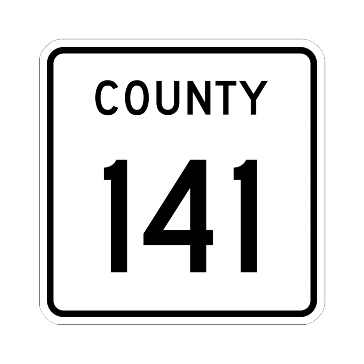 County 141 square (Minnesota) (Road Sign) STICKER Vinyl Kiss-Cut Decal