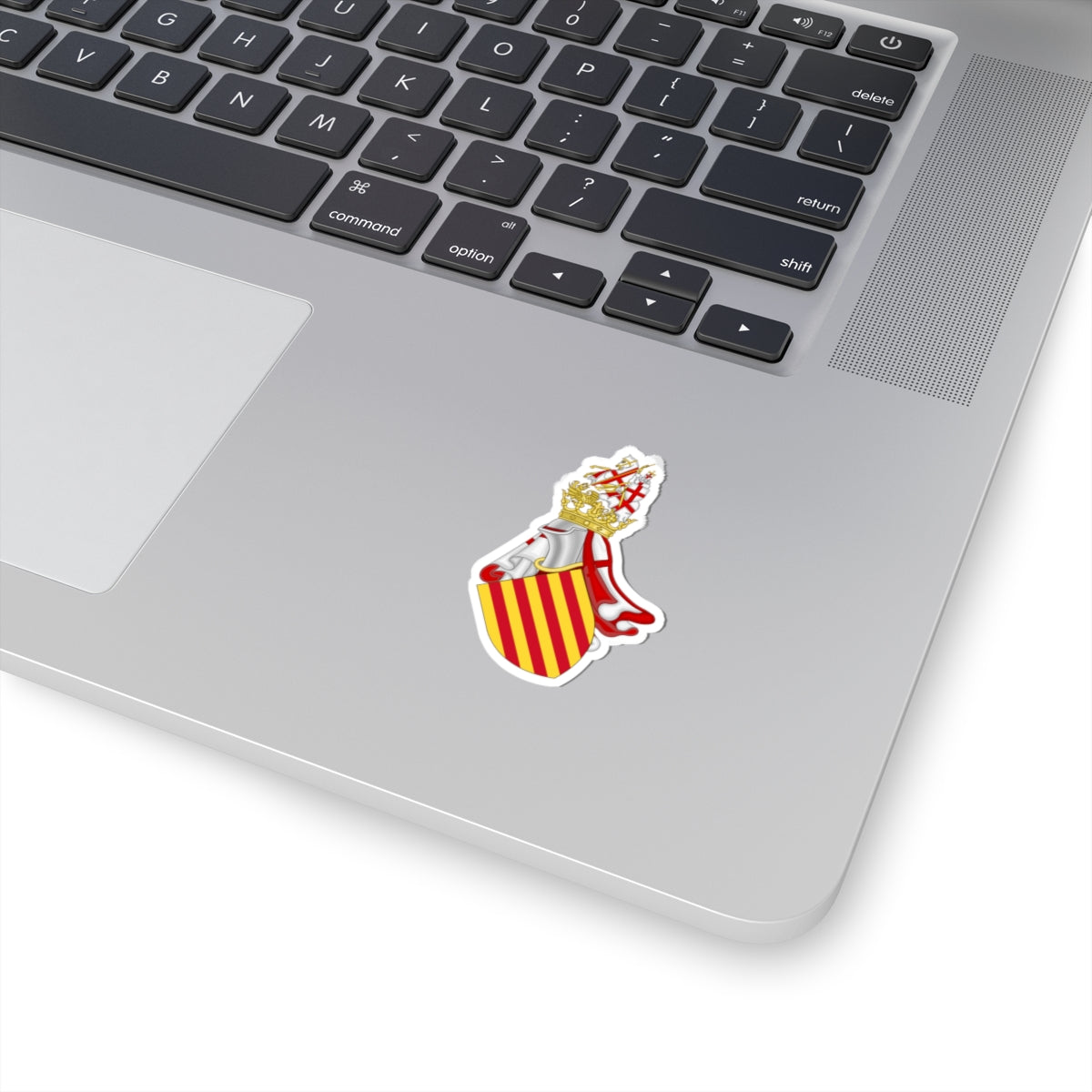 Aragonese Royal Arms with the Crest of the Chivalry of Saint George (Spain) (Coat of Arms) STICKER Vinyl Kiss-Cut Decal