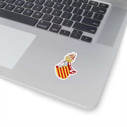 Aragonese Royal Arms with the Crest of the Chivalry of Saint George (Spain) (Coat of Arms) STICKER Vinyl Kiss-Cut Decal