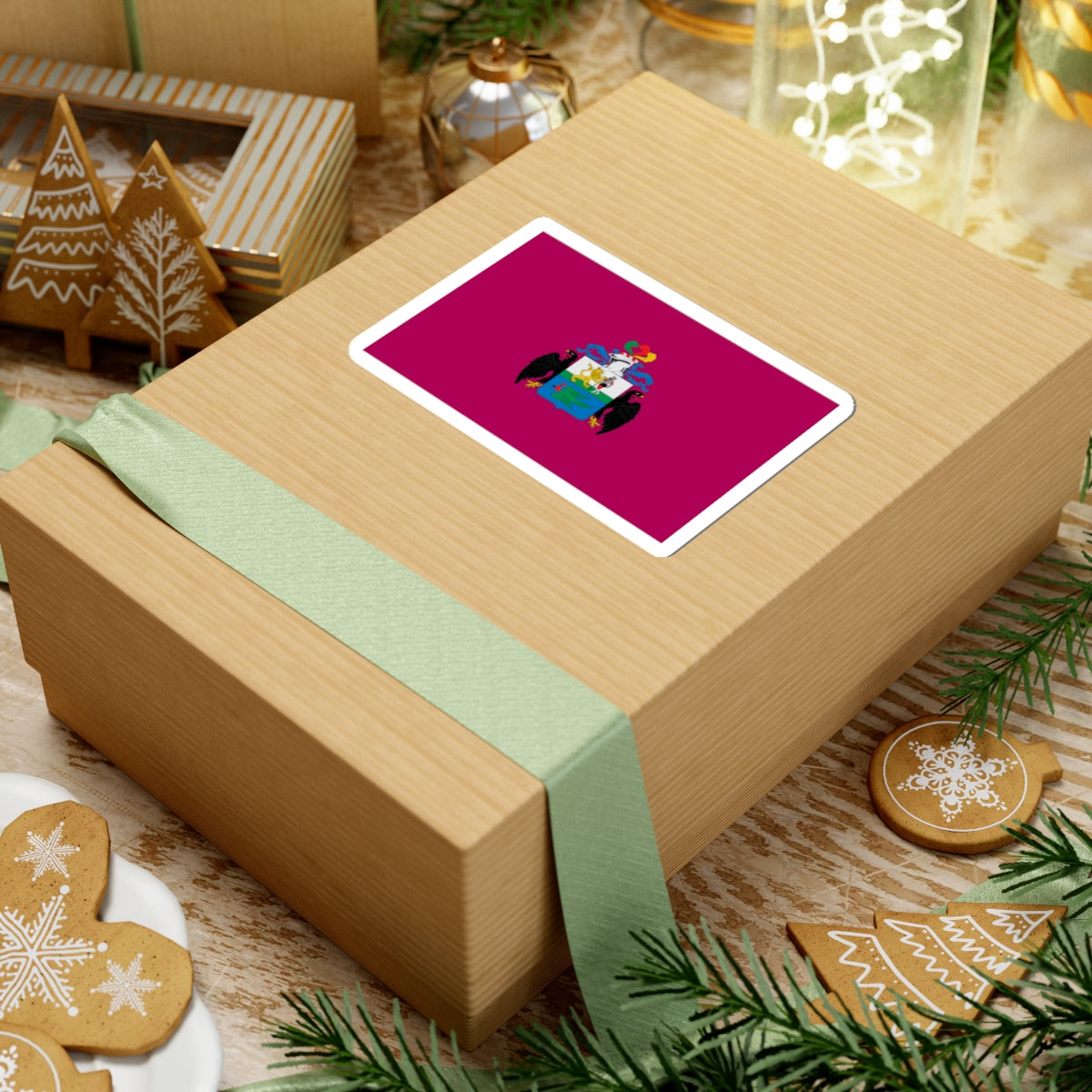 Flag of Huanuco 1812 with Coat of Arms (Peru) STICKER Vinyl Kiss-Cut Decal