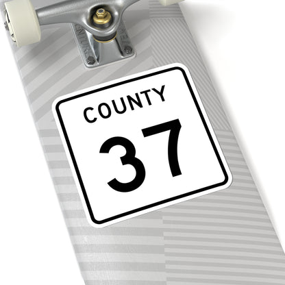 County 37 square (Minnesota) (Road Sign) STICKER Vinyl Kiss-Cut Decal