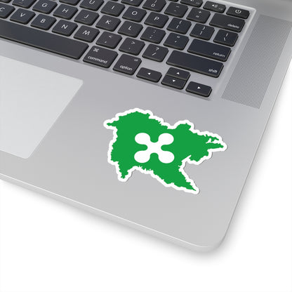 Flag map of Greater Lombardy (Italy) STICKER Vinyl Kiss-Cut Decal