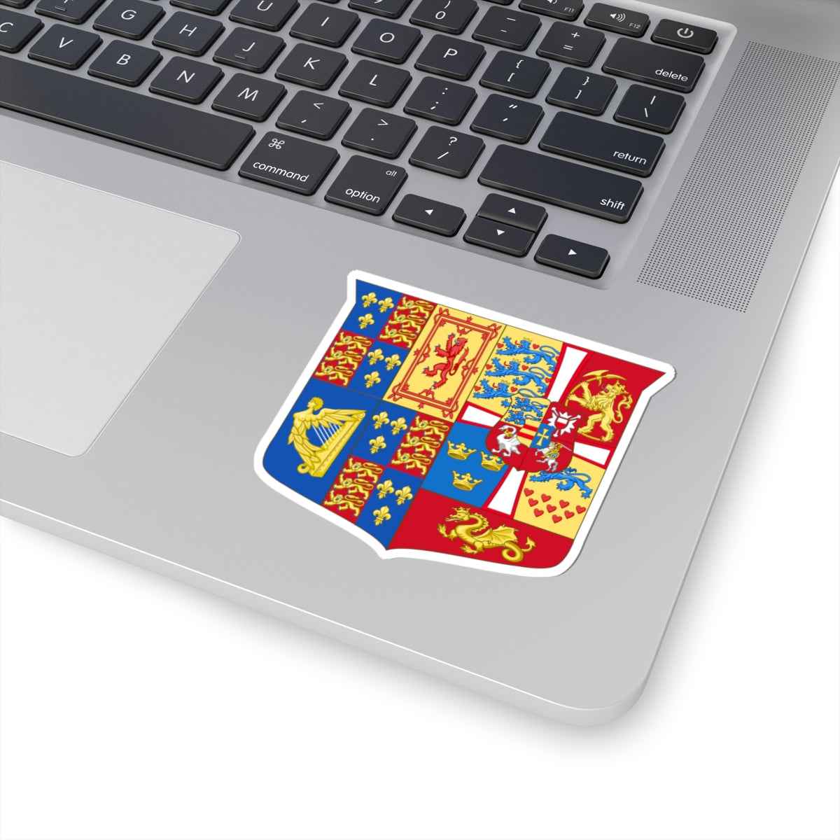Arms of Anne of Denmark (Denmark) (Coat of Arms) STICKER Vinyl Kiss-Cut Decal