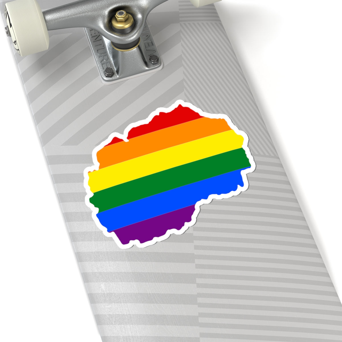 LGBT flag map of North Macedonia (North Macedonia) STICKER Vinyl Kiss-Cut Decal