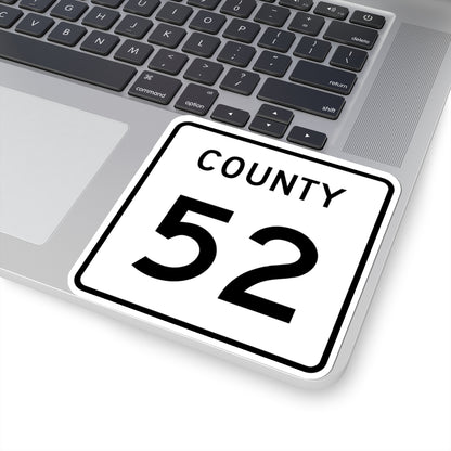 County 52 square (Minnesota) (Road Sign) STICKER Vinyl Kiss-Cut Decal