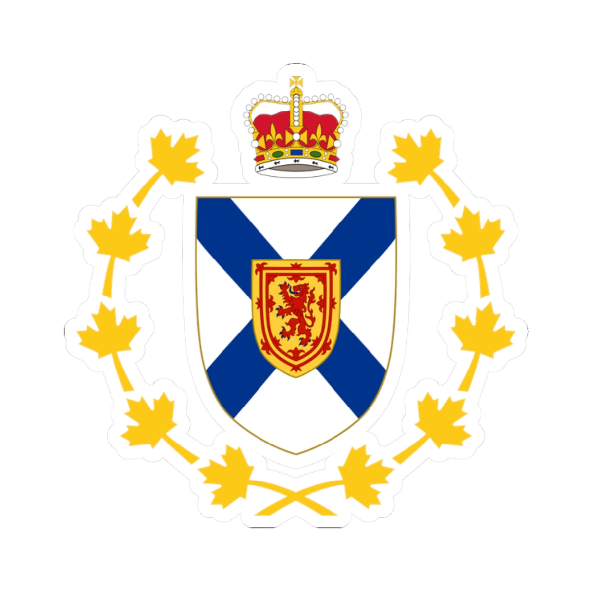 Badge of the Lieutenant-Governor of Nova Scotia (Canada) (Coat of Arms) STICKER Vinyl Kiss-Cut Decal