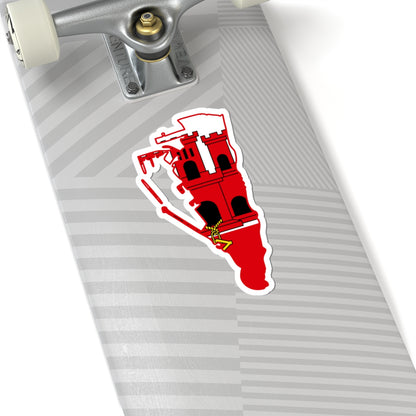 Flag map of Gibraltar (United Kingdom) STICKER Vinyl Kiss-Cut Decal