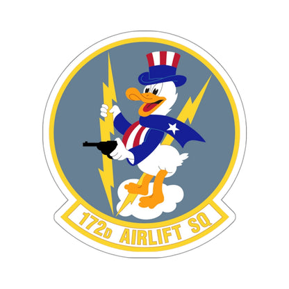 172d Airlift Squadron (U.S. Air Force) STICKER Vinyl Kiss-Cut Decal-3" × 3"-White-The Sticker Space