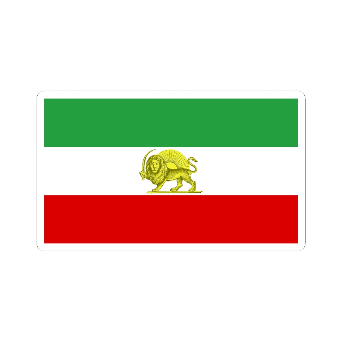 Lion and Sun Tricolor Flag (Iran) STICKER Vinyl Kiss-Cut Decal
