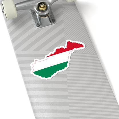 Flag-map of Hungary with Zakarpattia Oblast (Hungary) STICKER Vinyl Kiss-Cut Decal