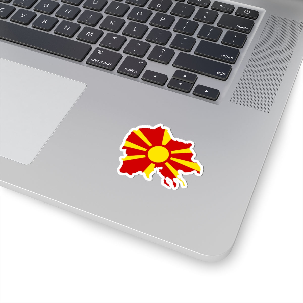 Flag-map of Greater Macedonia (North Macedonia) STICKER Vinyl Kiss-Cut Decal