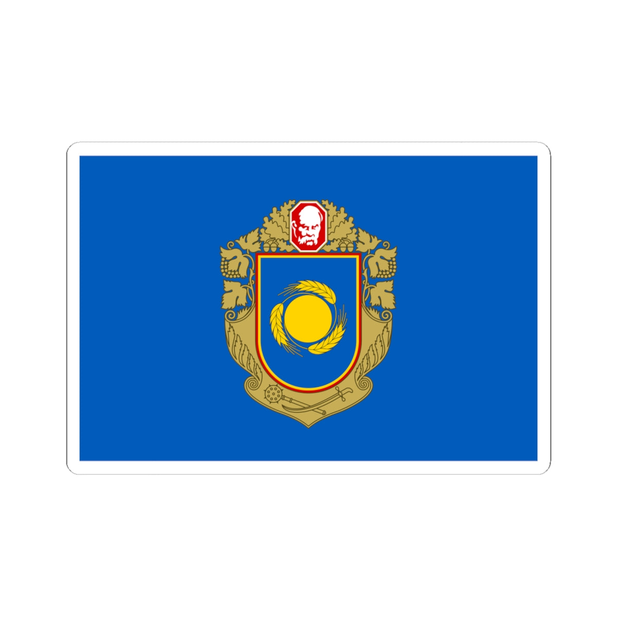 Flag of Cherkasy Oblast (Ukraine) STICKER Vinyl Kiss-Cut Decal