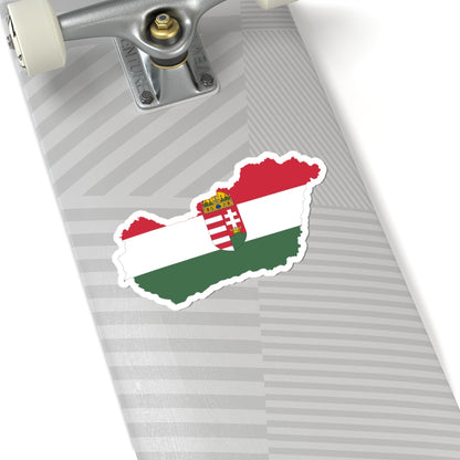 Flag-map of Hungary 1920-1921 (Hungary) STICKER Vinyl Kiss-Cut Decal