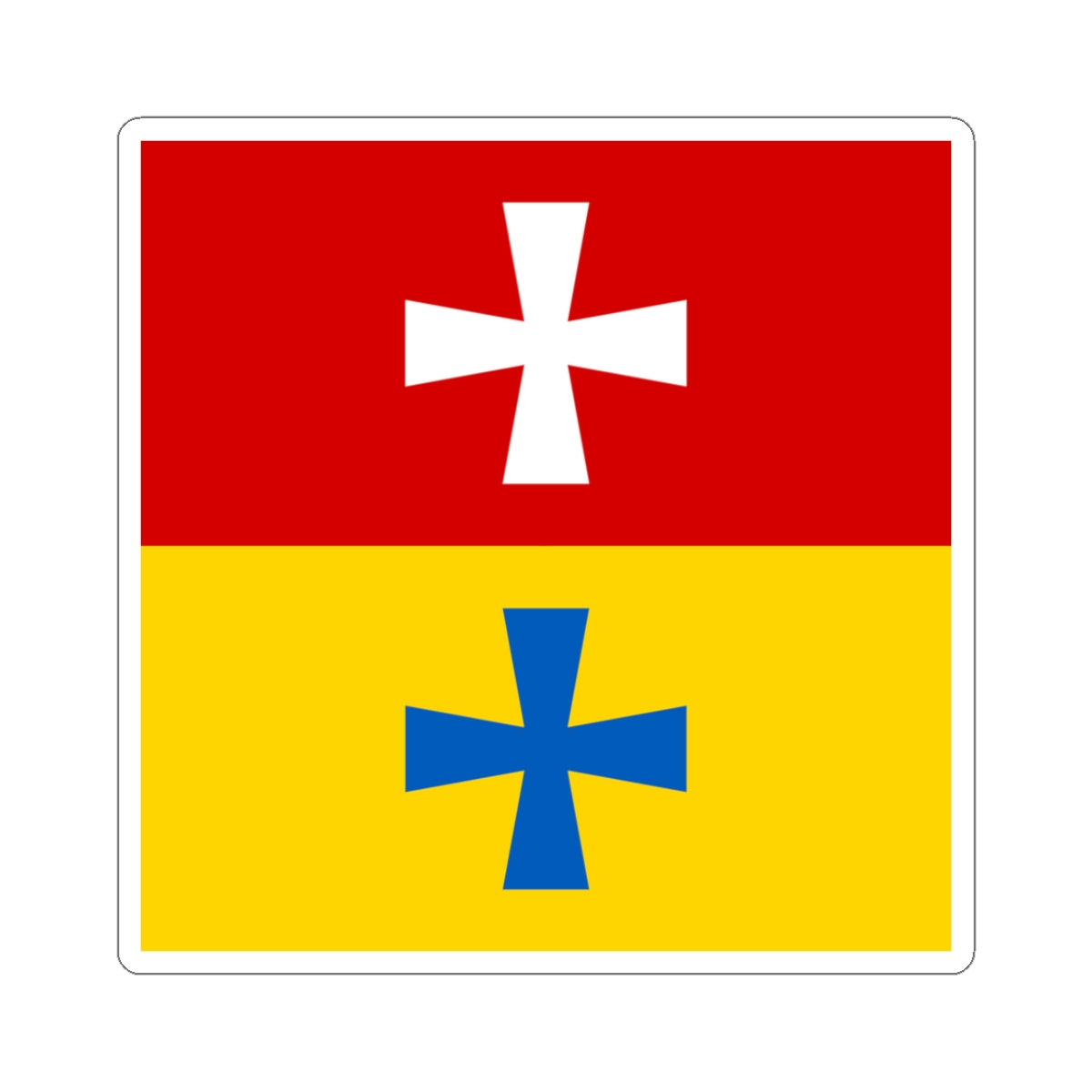 Rozhyshe flag (Ukraine) STICKER Vinyl Kiss-Cut Decal