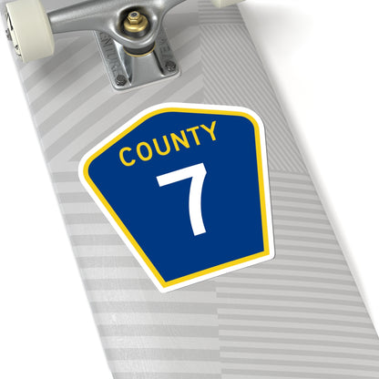 County 7 MN (Minnesota) (Road Sign) STICKER Vinyl Kiss-Cut Decal