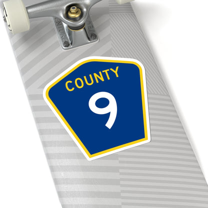 County 9 MN (Minnesota) (Road Sign) STICKER Vinyl Kiss-Cut Decal