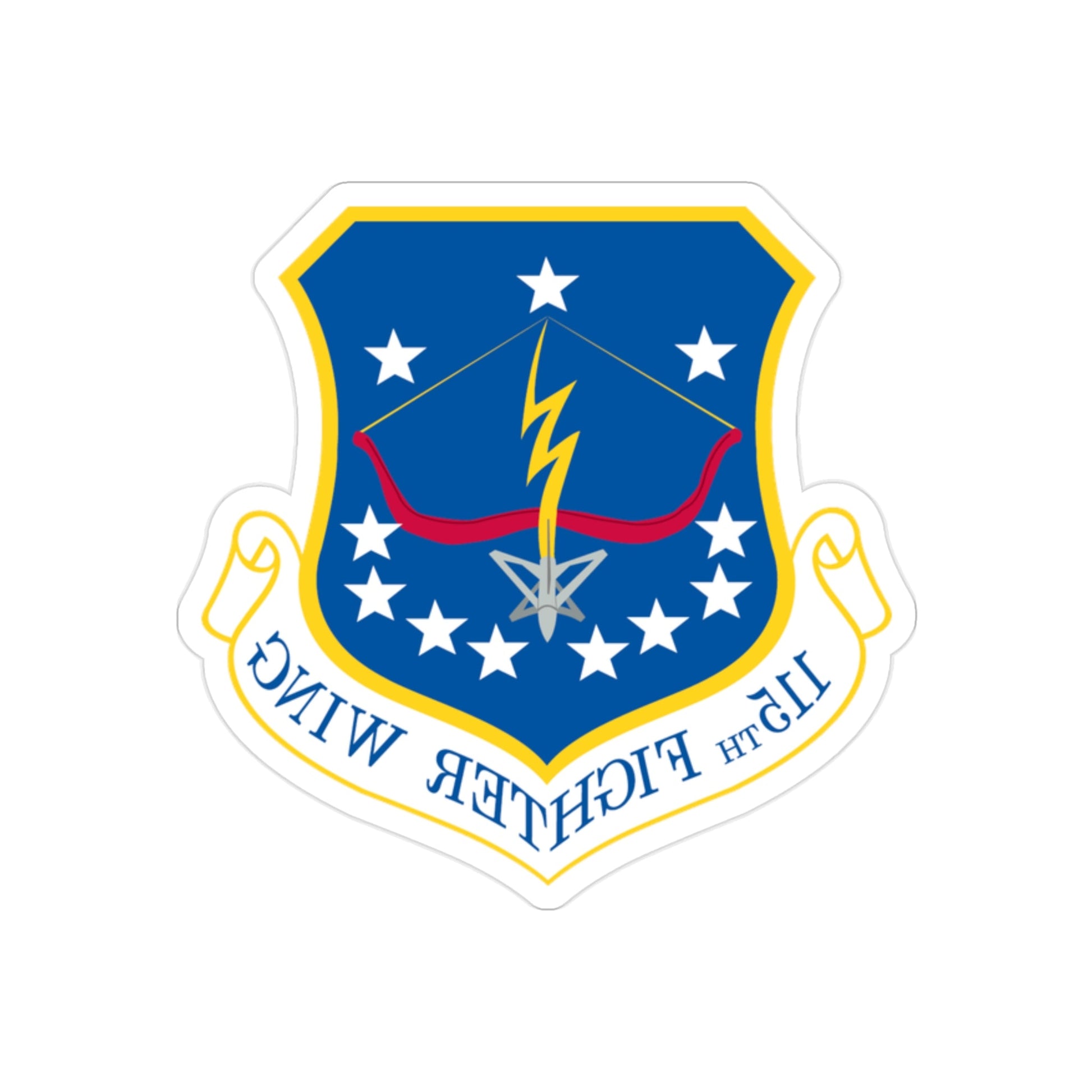 115th Fighter Wing (U.S. Air Force) REVERSE PRINT Transparent STICKER-2" × 2"-The Sticker Space