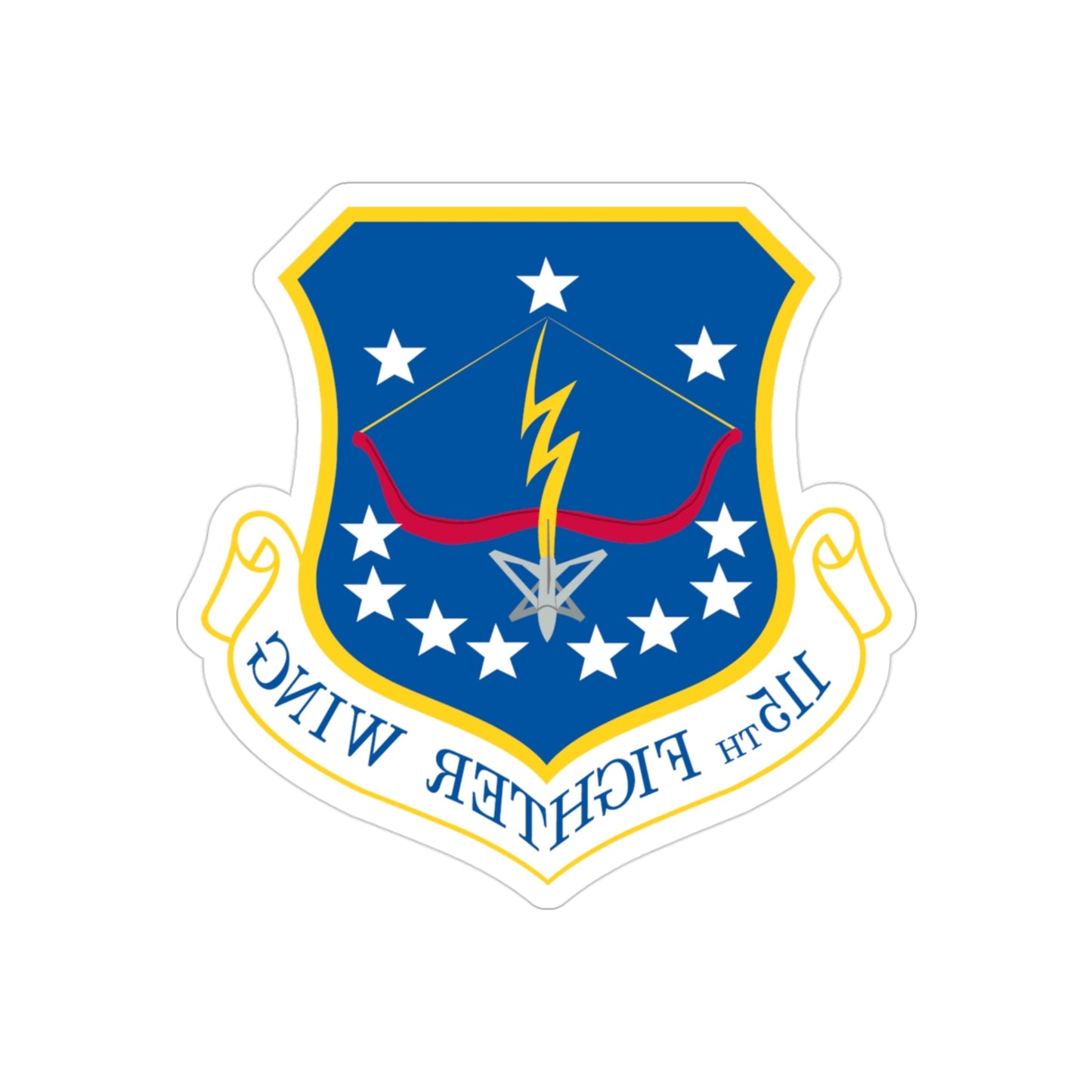 115th Fighter Wing (U.S. Air Force) REVERSE PRINT Transparent STICKER-3" × 3"-The Sticker Space