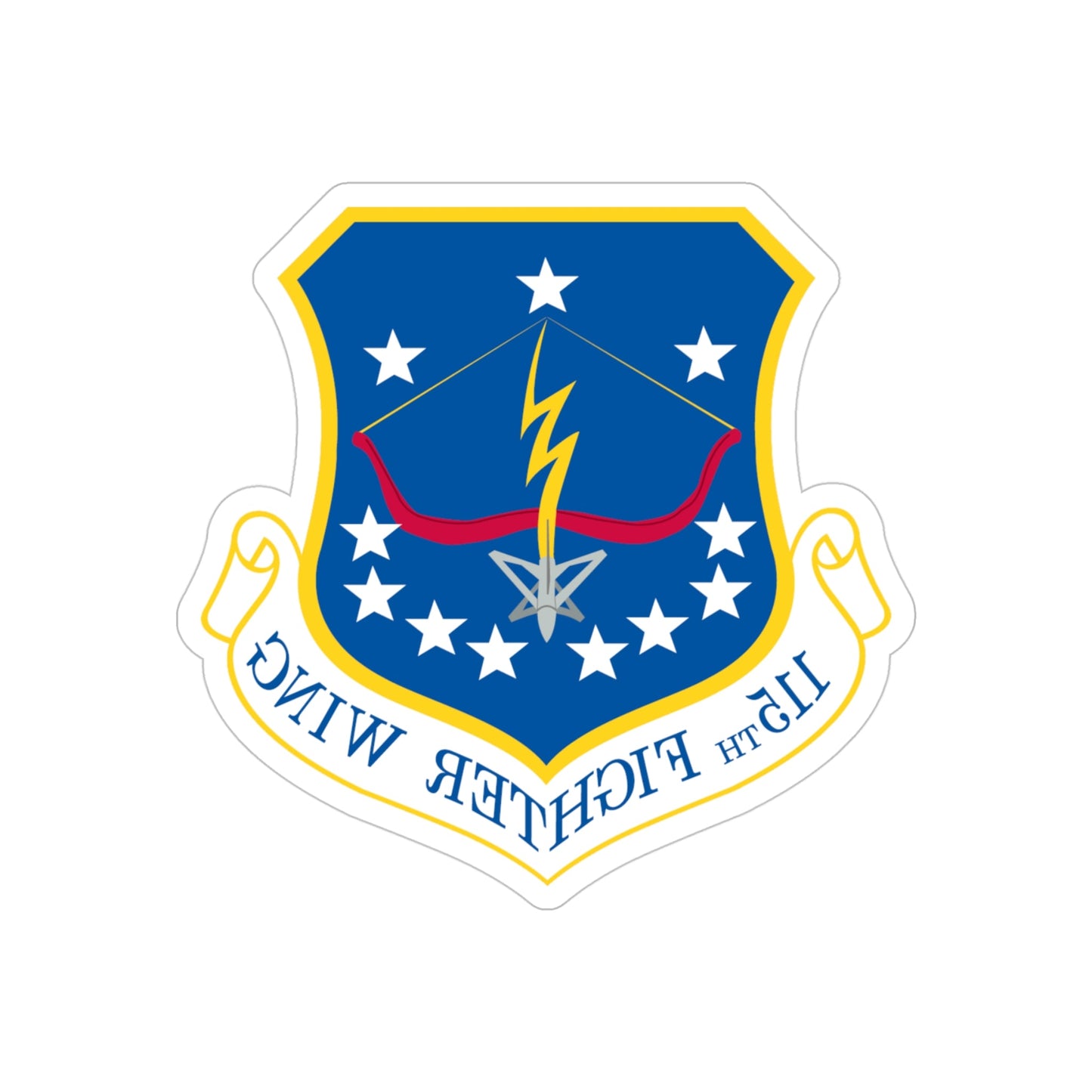 115th Fighter Wing (U.S. Air Force) REVERSE PRINT Transparent STICKER-4" × 4"-The Sticker Space