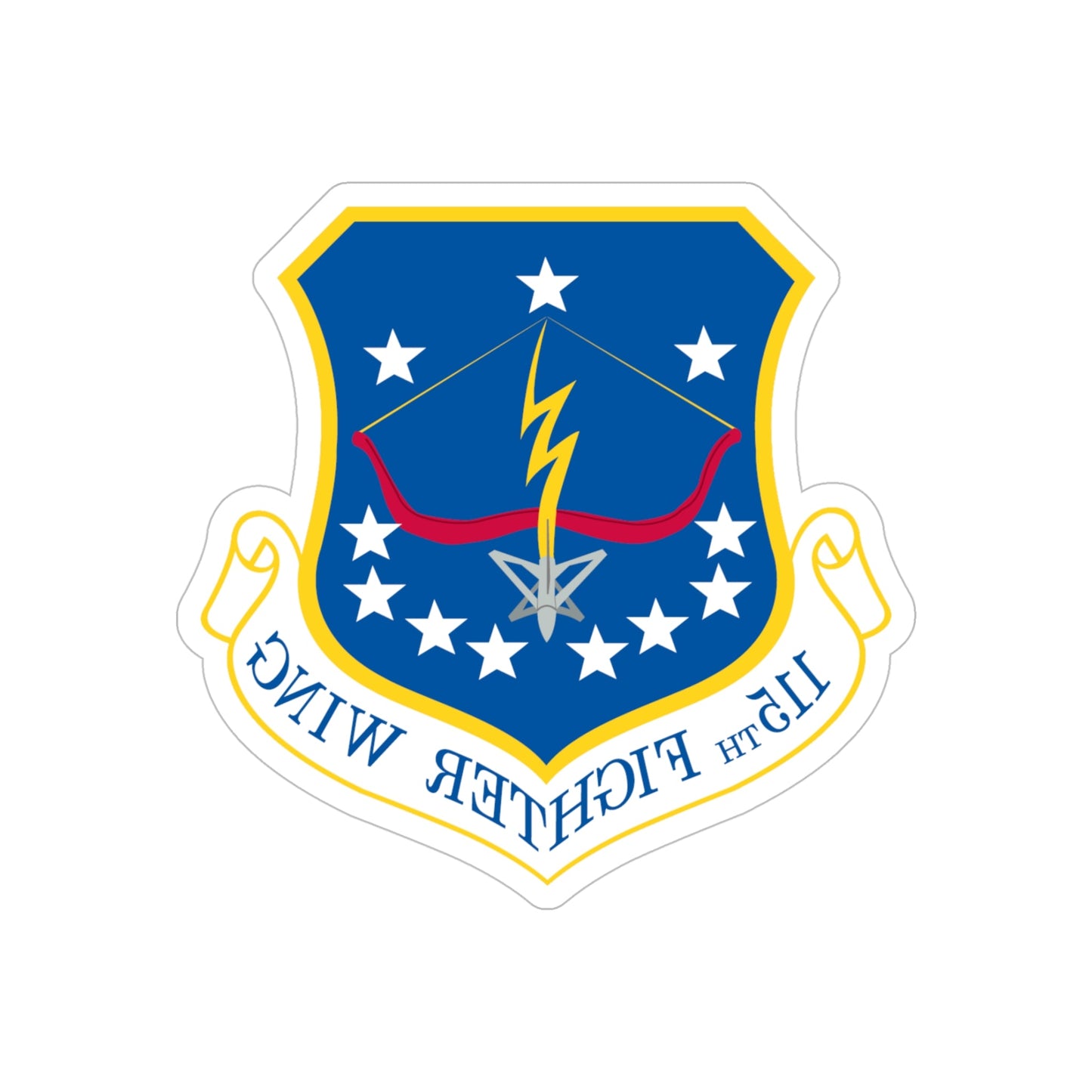 115th Fighter Wing (U.S. Air Force) REVERSE PRINT Transparent STICKER-5" × 5"-The Sticker Space