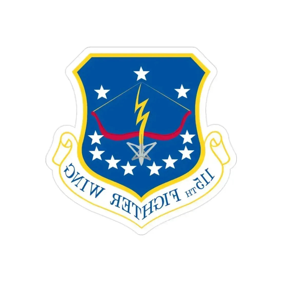 115th Fighter Wing (U.S. Air Force) REVERSE PRINT Transparent Die-Cut STICKER 2 Inch Die-Cut Transparent - The Sticker Space