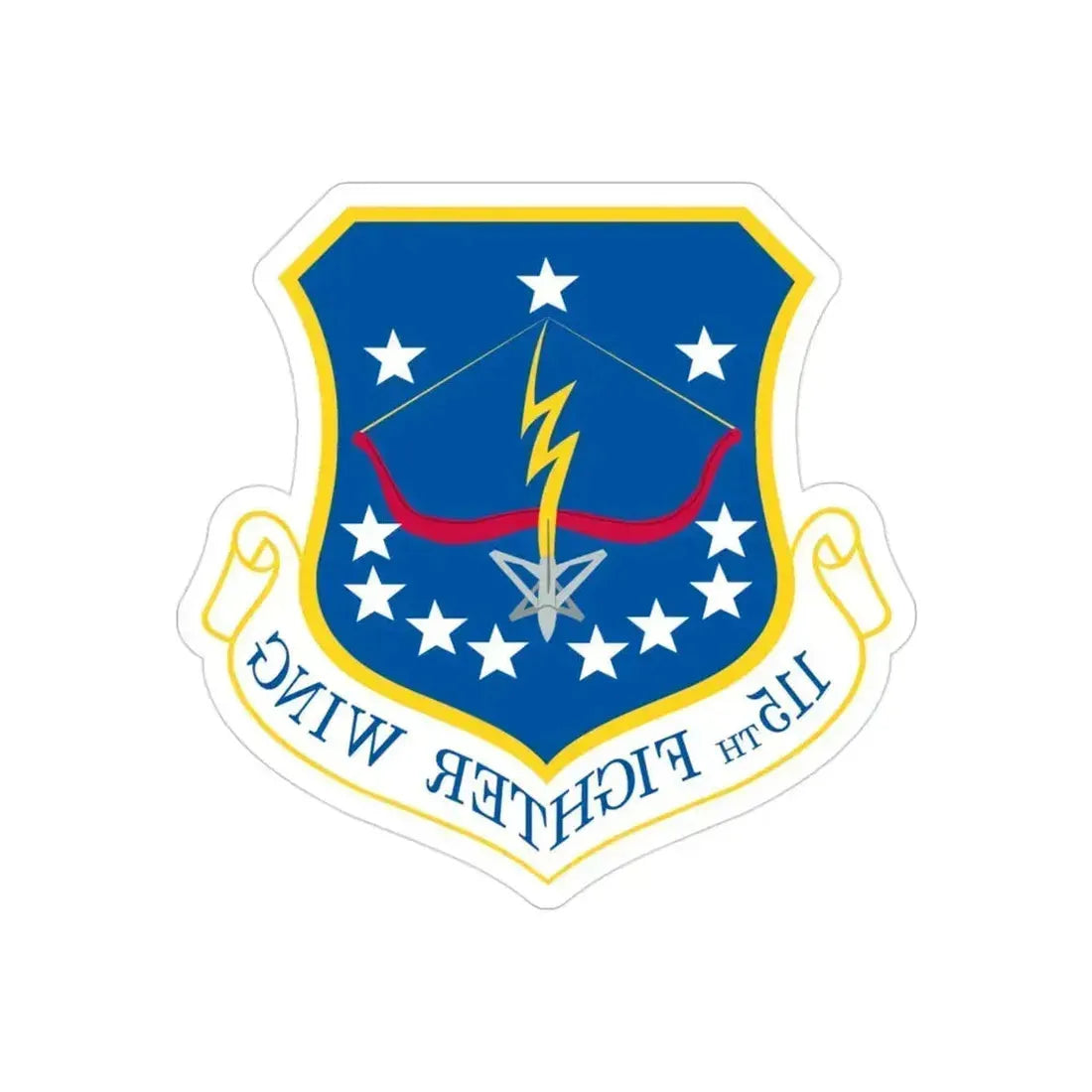 115th Fighter Wing (U.S. Air Force) REVERSE PRINT Transparent Die-Cut STICKER 3 Inch Die-Cut Transparent - The Sticker Space