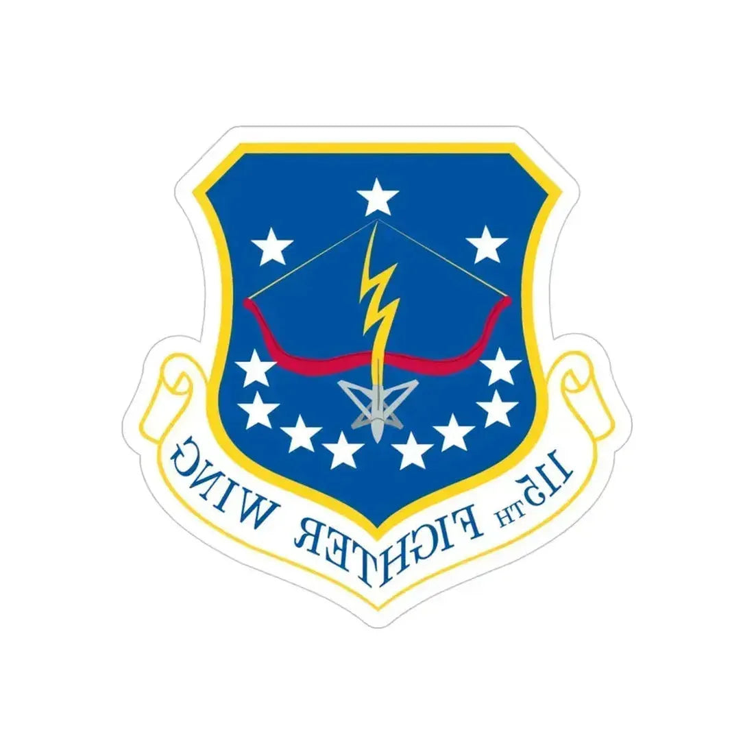 115th Fighter Wing (U.S. Air Force) REVERSE PRINT Transparent Die-Cut STICKER 4 Inch Die-Cut Transparent - The Sticker Space